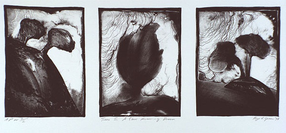 Artist: b'Green, Kaye.' | Title: b'Trees in a slow murmering dream' | Date: 1998 | Technique: b'lithograph, printed in black ink, from one stone'