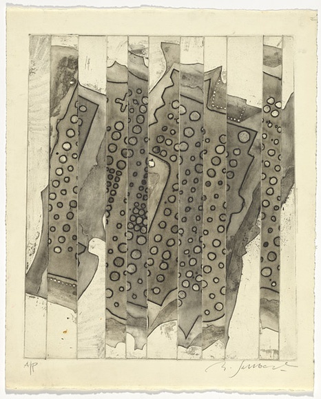 Artist: b'SELLBACH, Udo' | Title: b'(Fragment with circles)' | Date: (1967) | Technique: b'etching and aquatint, printed in black ink, from one plate with plate-tone'