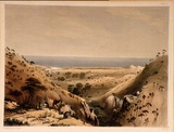 Artist: b'Angas, George French.' | Title: b'Carrickalinga, looking over Saint Vincents Gulf.' | Date: 1846-47 | Technique: b'lithograph, printed in colour, from multiple stones; varnish highlights by brush'