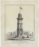 Artist: b'Deutsch, Herman.' | Title: b'The Victorian Explorers Monument erected by the inhabitants of Ballarat, February 6th 1863.' | Date: 1863 | Technique: b'lithograph, printed in black ink, from one stone'