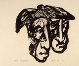 Artist: Lincoln, Kevin. | Title: Greek iron workers | Date: 1966 | Technique: woodcut, printed in black ink, from one block | Copyright: © Kevin Lincoln. Licensed by VISCOPY, Australia