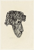 Title: b'not titled [head]' | Date: 1967 | Technique: b'woodcut, printed in black ink, from one masonite block and plaster'