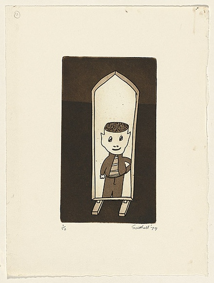 Title: bnot titled [boy's reflection in mirror] | Date: 1979 | Technique: b'etching and aquatint, printed in black ink, from one plate'