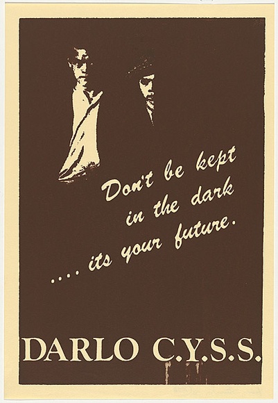 Artist: b'Stumbles, Yanni.' | Title: b'Darlo C.Y.S.S.' | Date: 1982 | Technique: b'screenprint, printed in brown ink, from one stencil'