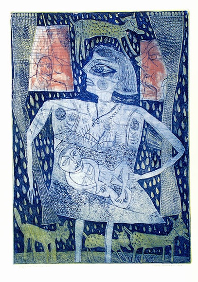 Artist: b'HANRAHAN, Barbara' | Title: bDolly's one true love | Date: 1984 | Technique: b'etching, printed in colour from one plate'