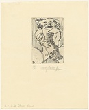 Artist: b'WALKER, Murray' | Title: b'Girl with gloved arms' | Date: 1976 | Technique: b'etching, printed in black ink, from one plate'