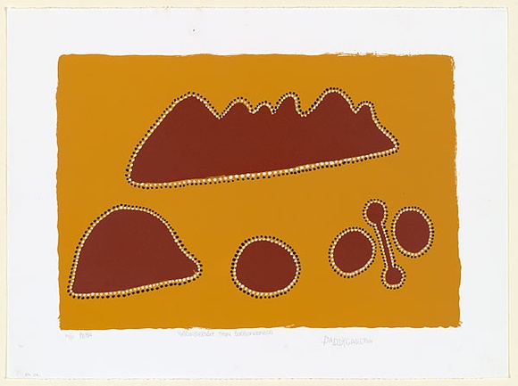 Artist: b'Carlton, Paddy.' | Title: b'Yirrimbirrnga thon borroonoongoo' | Date: 1997, July | Technique: b'screenprint, printed in colour, from multiple stencils'