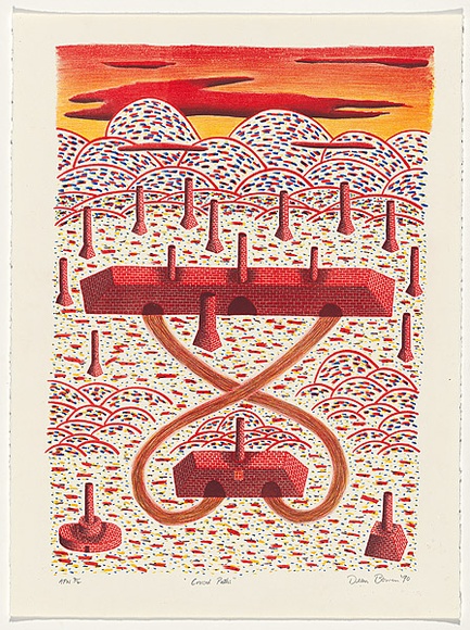 Artist: b'Bowen, Dean.' | Title: b'Crossed paths' | Date: 1990 | Technique: b'lithograph, printed in colour, from multiple stones'