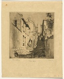 Artist: b'LINDSAY, Lionel' | Title: b'Ferry Lane, the Rocks, Sydney, demolished.' | Date: 1918 | Technique: b'etching, printed in warm black ink with plate-tone, from one plate' | Copyright: b'Courtesy of the National Library of Australia'