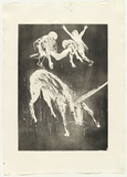 Artist: BOYD, Arthur | Title: Death of the Unicorn. | Date: 1973-74 | Technique: aquatint, printed in black ink, from one plate | Copyright: Reproduced with permission of Bundanon Trust