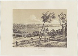 Artist: b'PROUT, John Skinner' | Title: bSydney, from Mrs Darling's Point. | Date: 1842 | Technique: b'lithograph, printed in colour, from two stones (black and brown tint stone)'