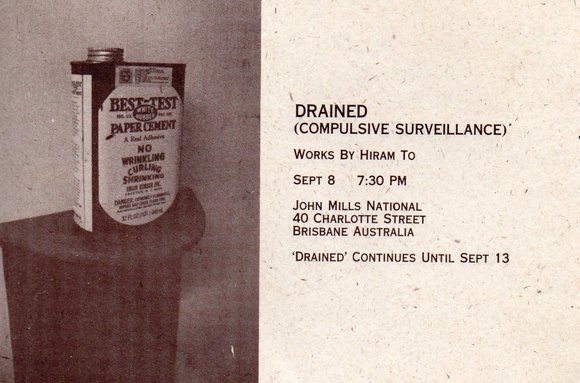 Title: Drained (Compulsive surveillance): Works by Hiram To.