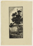 Artist: TRETHOWAN, Edith | Title: The pagoda. | Date: c.1932 | Technique: wood-engraving, printed in black ink, from one block