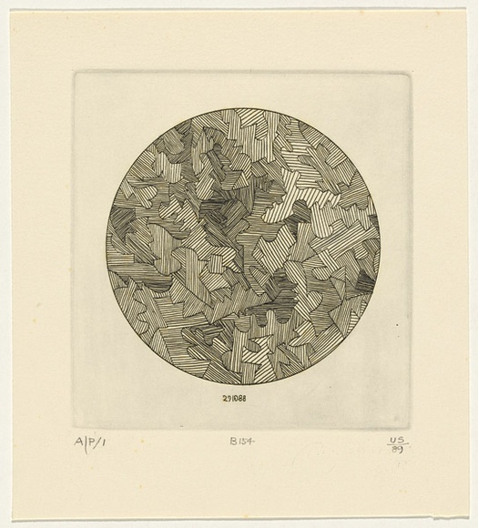 Artist: b'SELLBACH, Udo' | Title: b'B 154' | Date: 1989 | Technique: b'etching, printed in black ink, from one plate'