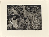 Artist: NONA, Laurie | Title: Giegie Rungathd (Day Trip) | Date: 1997 | Technique: linocut, printed in black ink, from one block