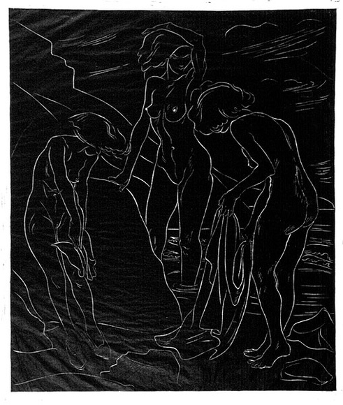 Artist: b'Perry, Adelaide.' | Title: b'The Three Graces' | Date: 1930 | Technique: b'linocut, printed in black ink, from one block' | Copyright: b'\xc2\xa9 Adelaide Perry'
