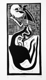 Artist: b'Meeks, Arone Raymond.' | Title: b'Kangaroo' | Date: 1984 | Technique: b'linocut, printed in black ink, from one block'