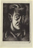 Artist: b'Fewster, Edward Robert.' | Title: b'Self-portrait.' | Date: 1954 | Technique: b'lithograph, printed in black ink, from one zinc plate'