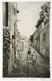 Artist: EWINS, Rod | Title: Back alley, Genoa. | Date: 1964 | Technique: etching and aquatint, printed in black ink, from one copper plate