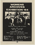 Title: bWomen's archives exhibition '84 - Bitumen River Gallery | Date: 1984 | Technique: b'screenprint, printed in black ink, from one stencil'