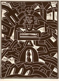 Artist: b'Komis, Van.' | Title: b'Gateway III' | Date: 1989 | Technique: b'linocut, printed in black ink, from one block'