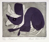 Artist: b'Wienholt, Anne.' | Title: b'Rodent' | Date: (1948) | Technique: b'engraving and aquatint, printed in black ink, from one copper plate; purple ink applied by stencil'