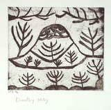 Artist: MAY, Dorothy | Title: not titled [plant forms] | Date: 1997, February | Technique: etching, scraping and burnishing, printed in black ink, from one plate