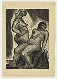 Artist: Groblicka, Lidia. | Title: Two models | Date: 1955-56 | Technique: woodcut, printed in black ink, from one block
