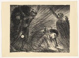 Artist: BOYD, Arthur | Title: St Francis with a brother, preaching naked. | Date: (1965) | Technique: lithograph, printed in black ink, from one plate | Copyright: Reproduced with permission of Bundanon Trust