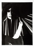 Artist: b'BALDESSIN, George' | Title: b'Personage with striped rug.' | Date: 1966 | Technique: b'etching and aquatint, printed in black ink, from one plate'