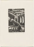 Artist: Keeling, David. | Title: The faithful dog. | Date: 1989 | Technique: lithograph, printed in black ink, from one stone | Copyright: This work appears on screen courtesy of the artist and copyright holder