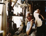 Title: b'Portrait of John Goodschall Johnson, printmaker and violin maker' | Date: c.1960