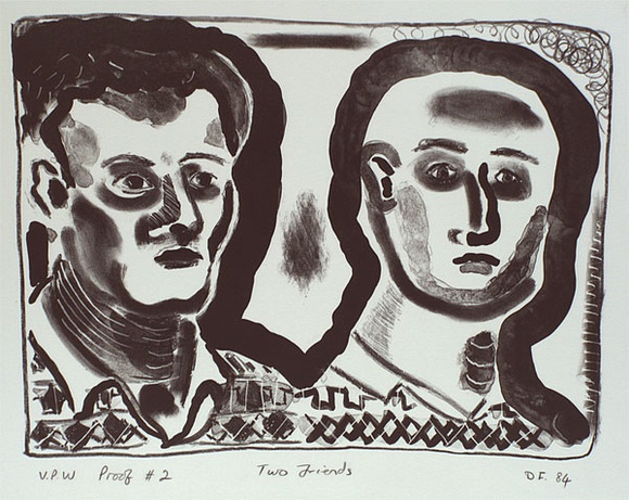 Artist: b'Francis, David.' | Title: b'Two friends' | Date: 1984 | Technique: b'lithograph, printed in black ink, from one stone'