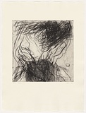 Artist: Tomescu, Aida. | Title: Unu II | Date: 1993 | Technique: drypoint, printed in black ink, from one steel plate | Copyright: © Aida Tomescu. Licensed by VISCOPY, Australia.