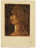 Artist: Crooke, Ray. | Title: (Head of an Islander). | Date: 1957 | Technique: screenprint, printed in colour, from multiple stencils