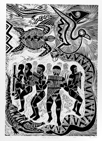 Artist: b'Lindsay (Sale), Joe.' | Title: bTala a'u | Date: 1995 | Technique: b'woodcut, printed in black ink, from one block'