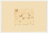 Artist: b'Malbunka, Lekita.' | Title: b'not titled [cow]' | Date: 2004 | Technique: b'drypoint etching, printed in brown ink, from one perspex plate'