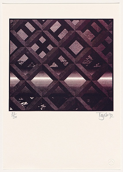 Artist: b'Taylor, Michael Kane.' | Title: b'not titled.' | Date: 1992 | Technique: b'screenprint, printed in colour, from two stencils' | Copyright: b' \xc2\xa9 Michael Taylor'