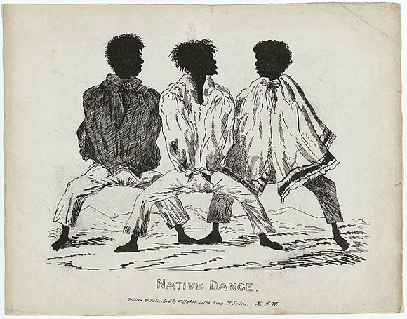 Artist: b'Fernyhough, William.' | Title: b'Native dance.' | Date: 1844 | Technique: b'lithograph, printed in black ink, from one stone'