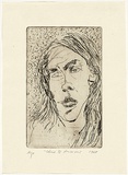 Artist: WALKER, Murray | Title: Chris is anxious | Date: 1965 | Technique: etching, printed in black ink, from one plate