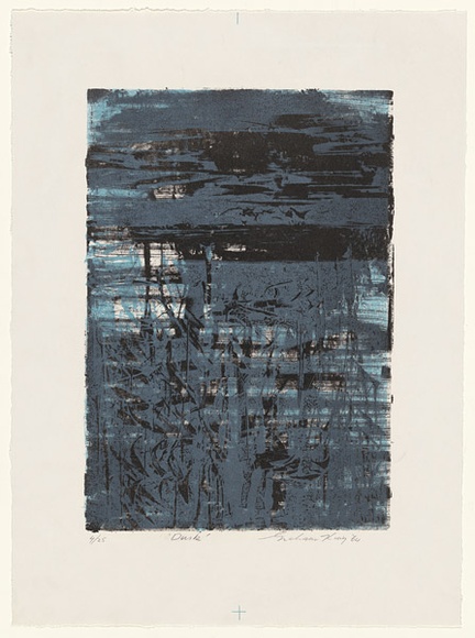 Artist: b'KING, Grahame' | Title: b'Dusk' | Date: 1964 | Technique: b'lithograph, printed in colour, from two stones [or plates]'