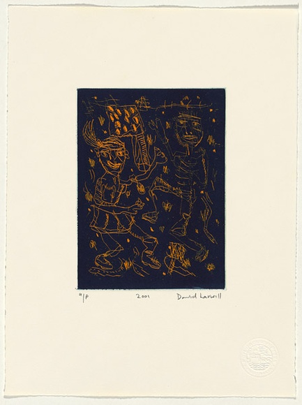 Artist: b'Larwill, David.' | Title: b'2001' | Date: 2001 | Technique: b'etching, printed in colour, from one plate'