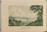 Artist: LYCETT, Joseph | Title: View on the River Tamar, and part of the Asbeston Hills, Van Diemen's Land. | Date: 1825 | Technique: aquatint, etchinhg, hand-coloured