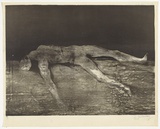 Artist: SELLBACH, Udo | Title: (Man lying) | Date: 1965 | Technique: lithograph, printed in colour, from two stones [or plates]