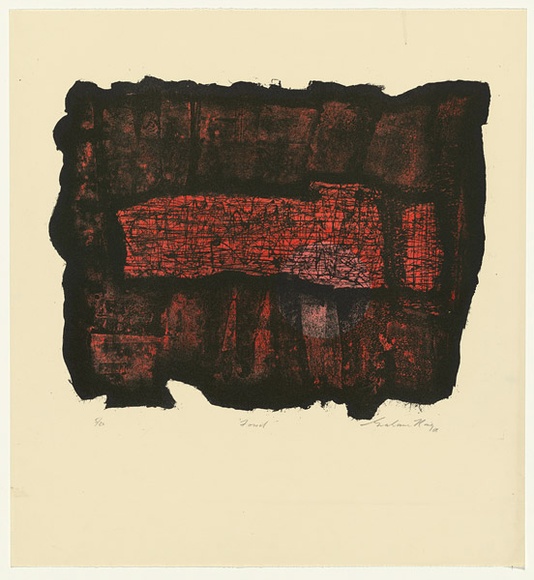 Artist: b'KING, Grahame' | Title: b'Fossil' | Date: 1968 | Technique: b'lithograph, printed in colour, from two stones [or plates]'