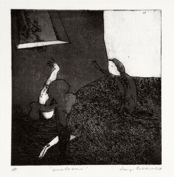 Artist: b'BALDESSIN, George' | Title: b'Enclosure.' | Date: 1964 | Technique: b'etching and aquatint, printed in black ink, from one plate'