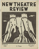 Artist: b'Lindesay, Vane.' | Title: b'(frontcover) New theatre review: March 1946.' | Date: March 1946 | Technique: b'linocut, printed in black ink, from one block; letterpress text'