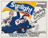 Artist: b'MACKINOLTY, Chips' | Title: b'Sunlight - Soapbox Circus.' | Date: 1977 | Technique: b'screenprint, printed in colour, from four stencils,'