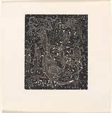 Title: b'Not titled [kangaroo]' | Technique: b'linocut, printed in black ink, from one block'