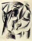 Artist: b'French, Len.' | Title: b'Fish in hand [recto]: Fish in hand [verso].' | Date: (1955) | Technique: b'lithograph, printed in black ink, from one plate' | Copyright: b'\xc2\xa9 Leonard French. Licensed by VISCOPY, Australia'